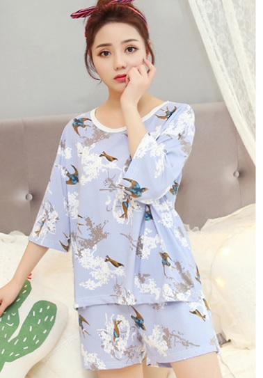 Bộ quần short thun xanh hình chim én size 2XL